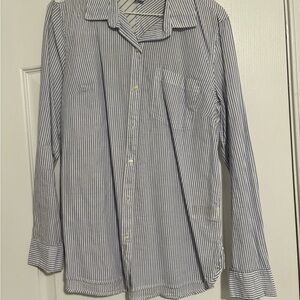 Old Navy Men's Blue and White Striped Shirt